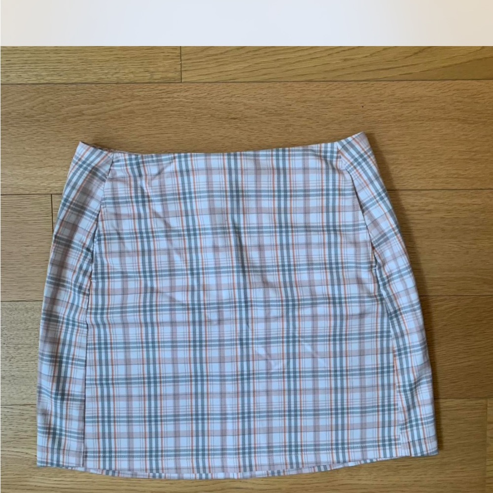 Urban Outfitters Plaid Mini Skirt in Orange and Blue